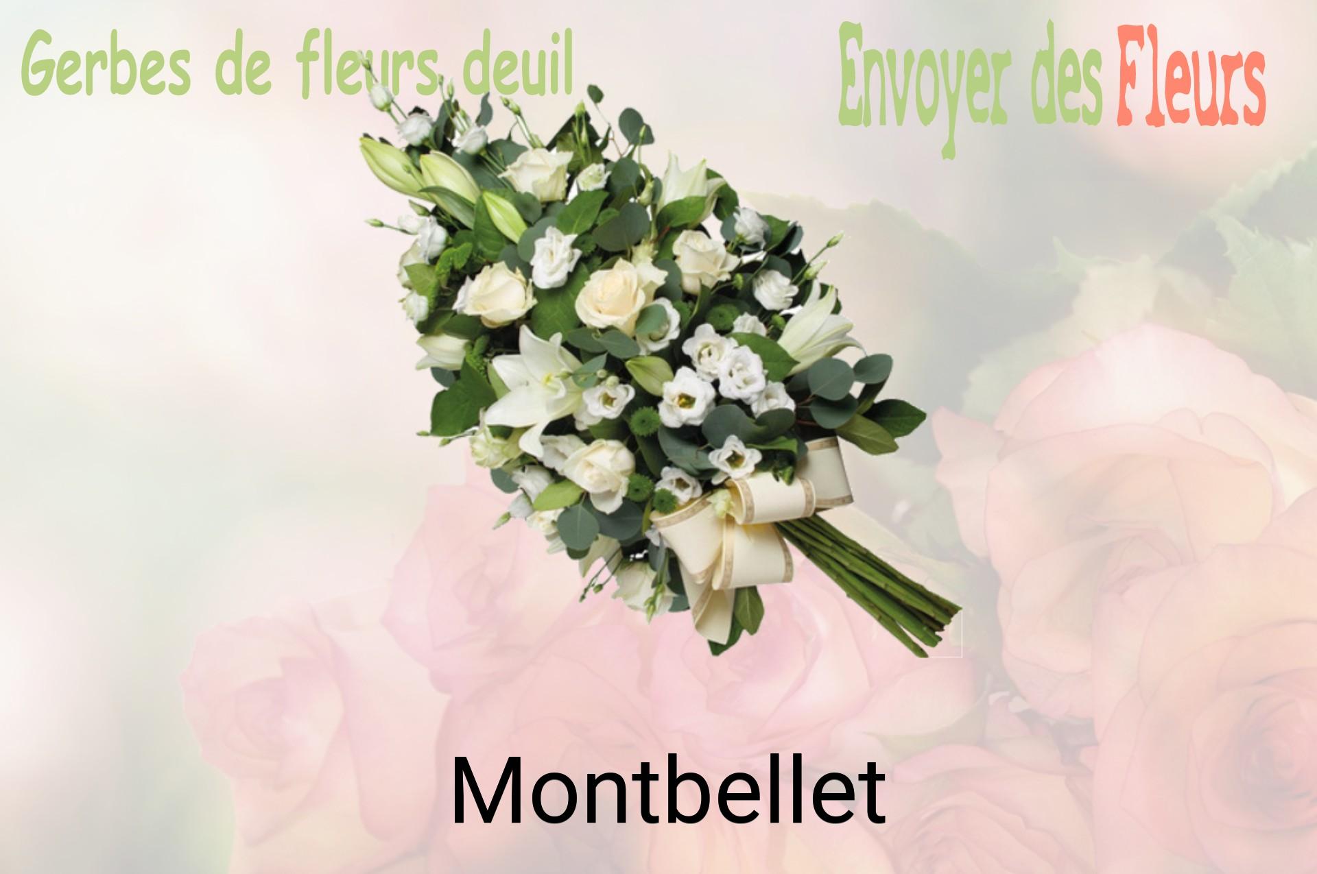 Gerbe de fleurs de deuil livrée à Montbellet